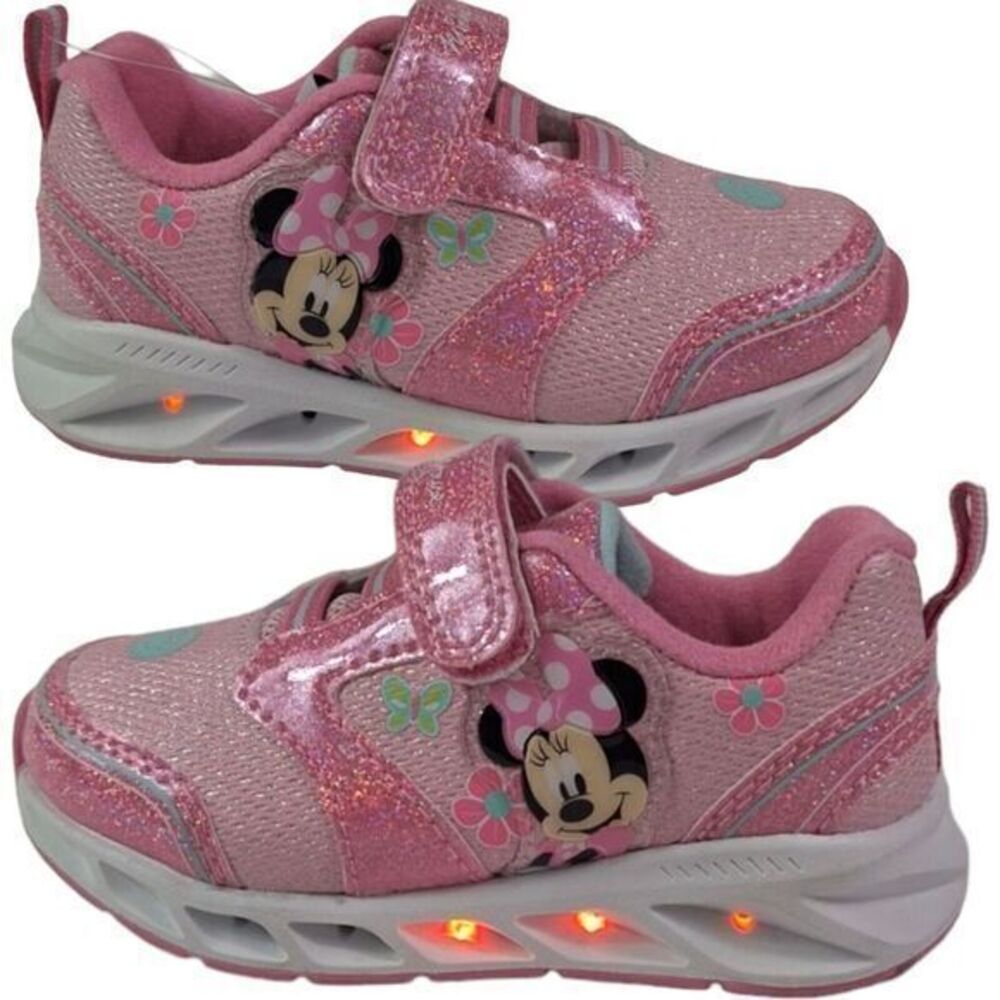 Minnie shoes‎ for girls sneakers with LED light without laces Pink Size 7 (14cm)